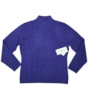 Cashmere Sutton Studio NWT Royal Purple Turtleneck Sweater Large super soft